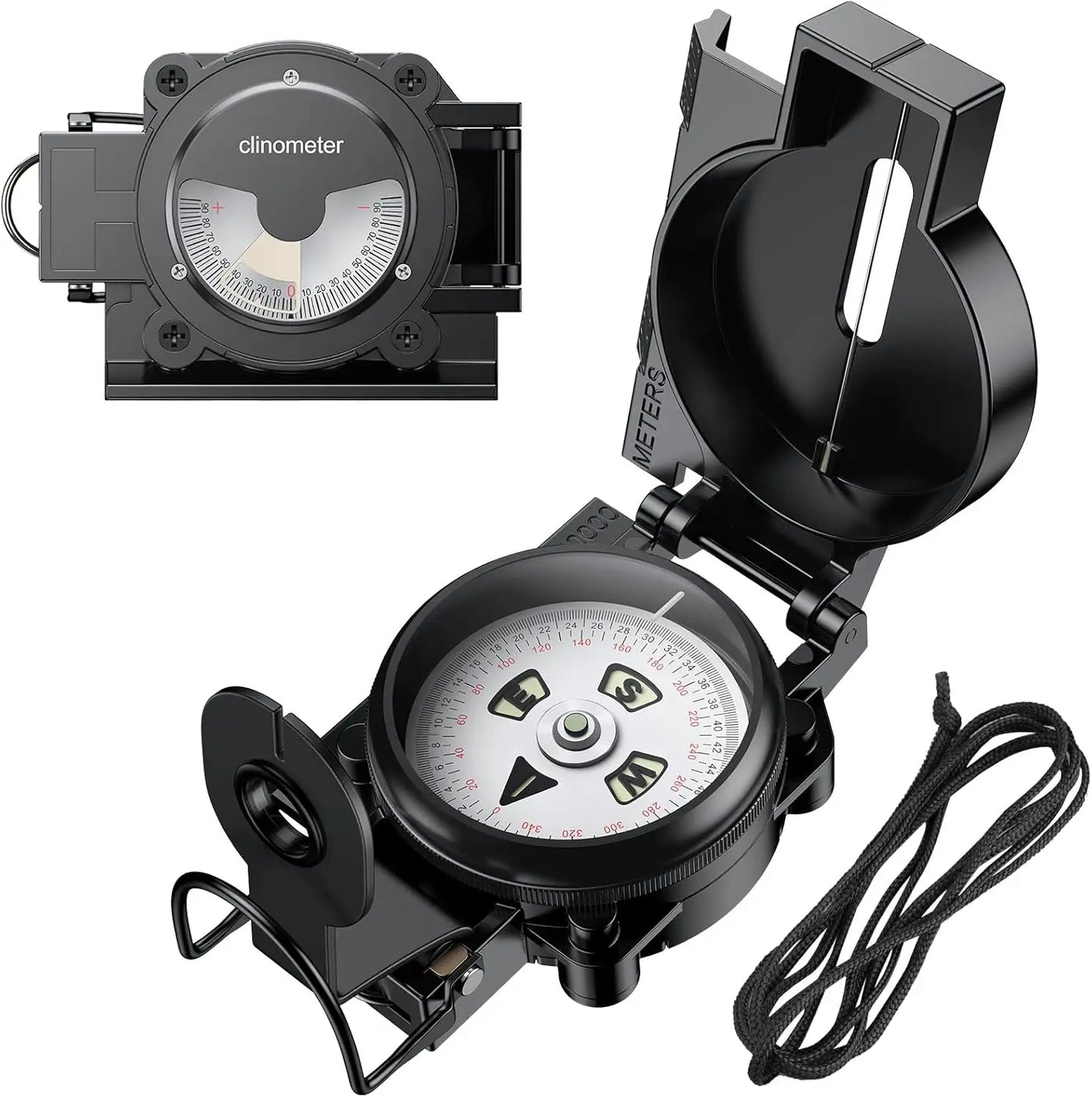 Military Handheld Compass Waterproof with 3000 Gauss for Hiking and Survival
