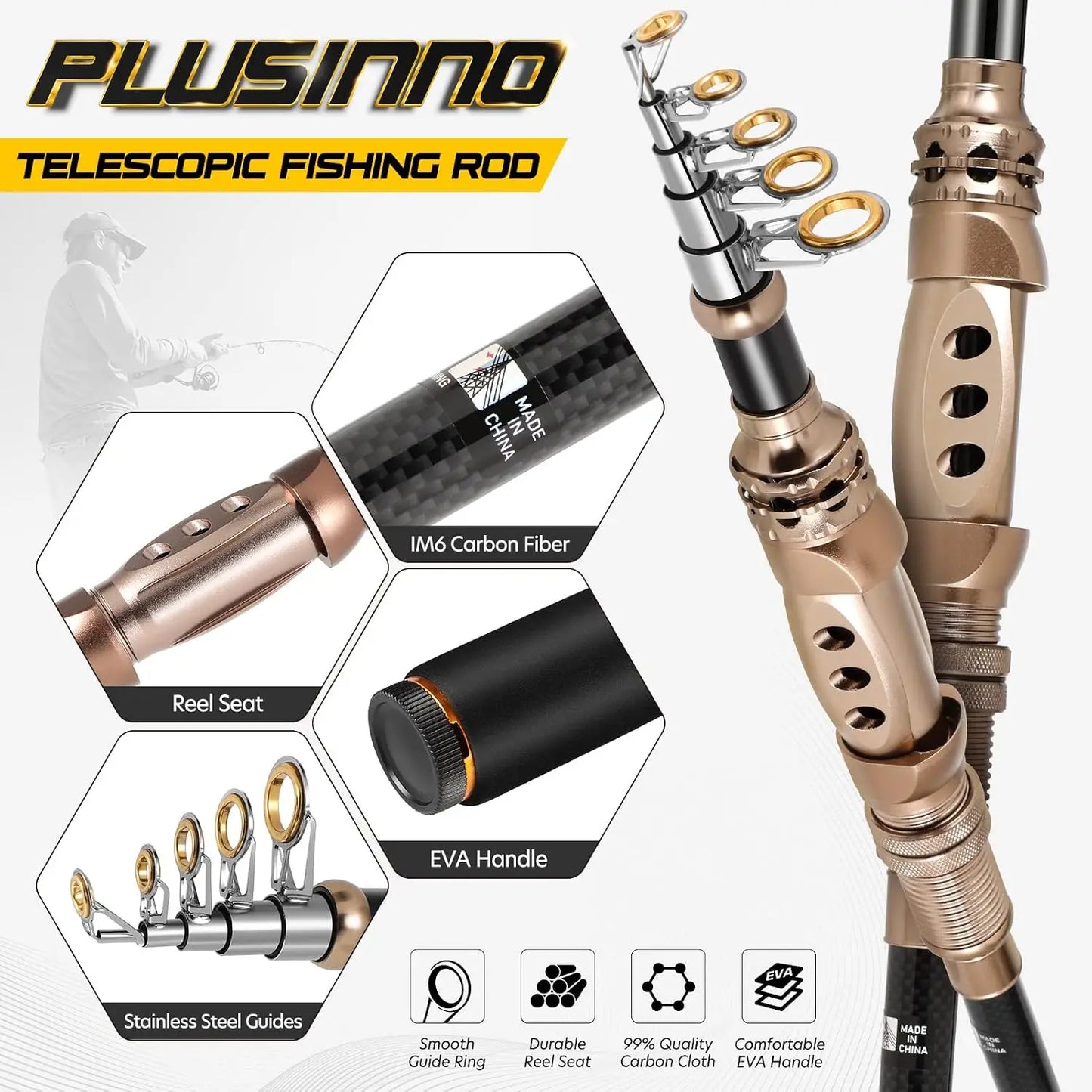 Portable Telescopic Fishing Rod Reel Combo