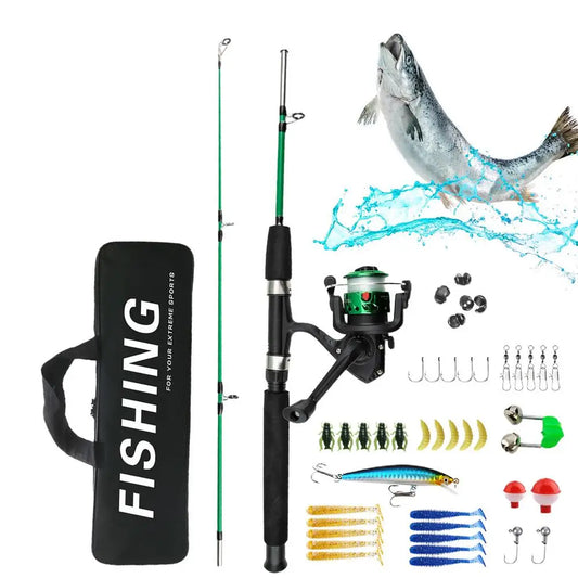 Kids Fishing Rod Set with Reel and Carrying Bag