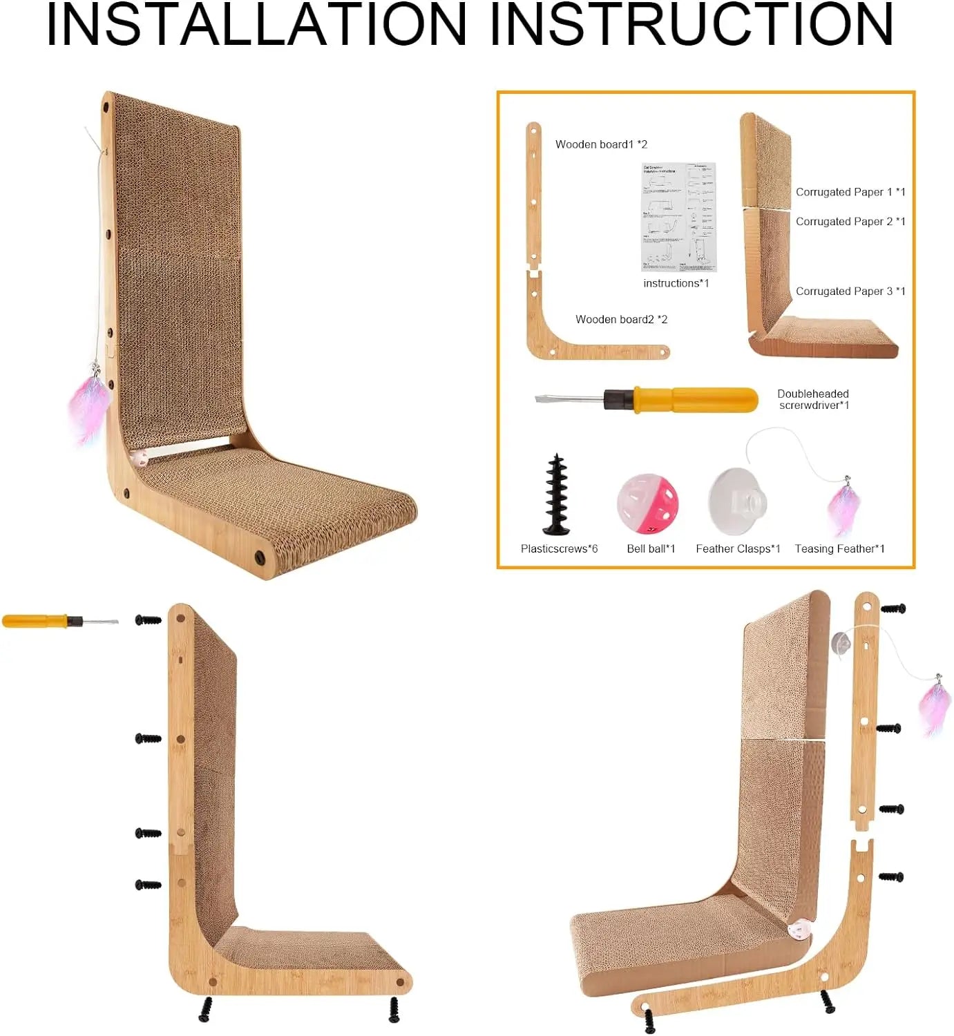 L Shaped Cat Scratching Pad