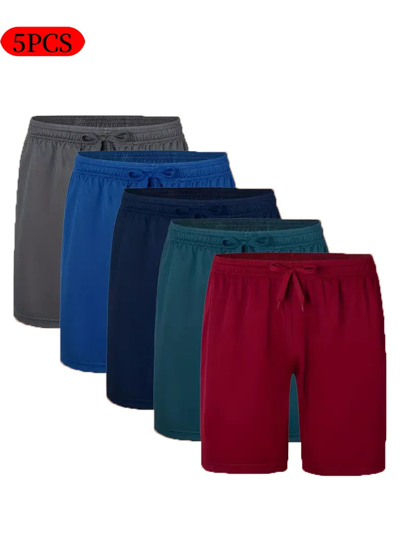 Mens Summer Drawstring Casual Shorts Set