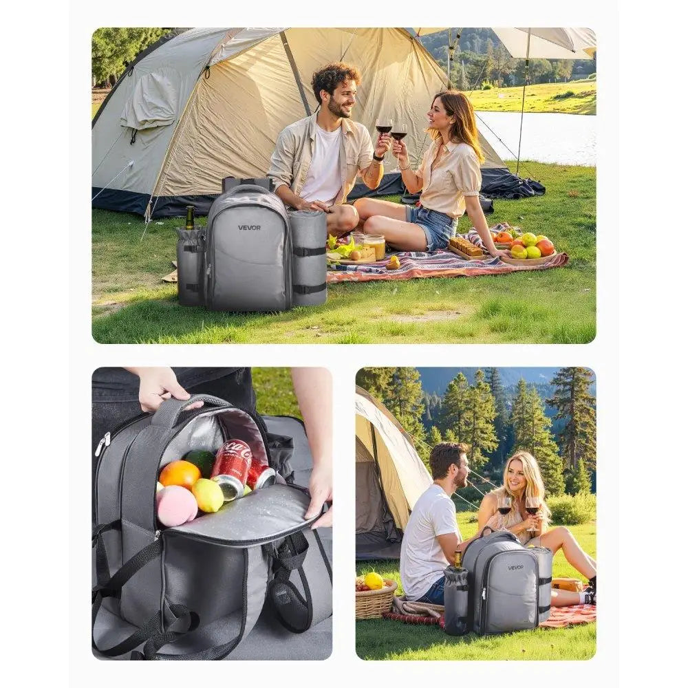 Picnic Backpack for Two with Cooler Compartment