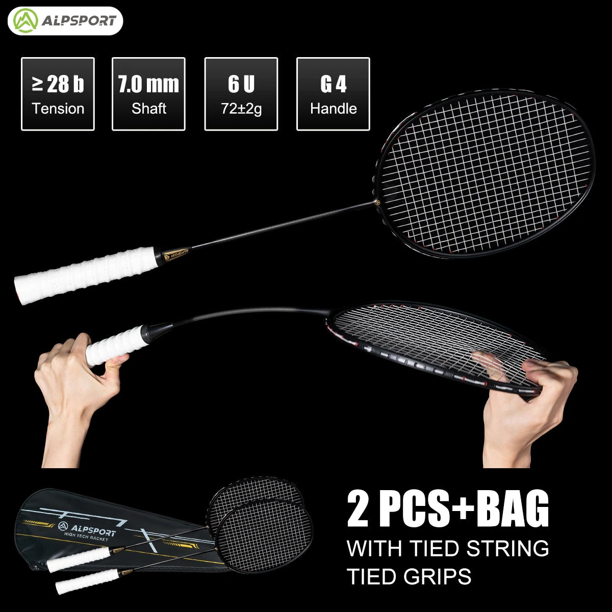 Carbon Fiber Badminton Racket Set