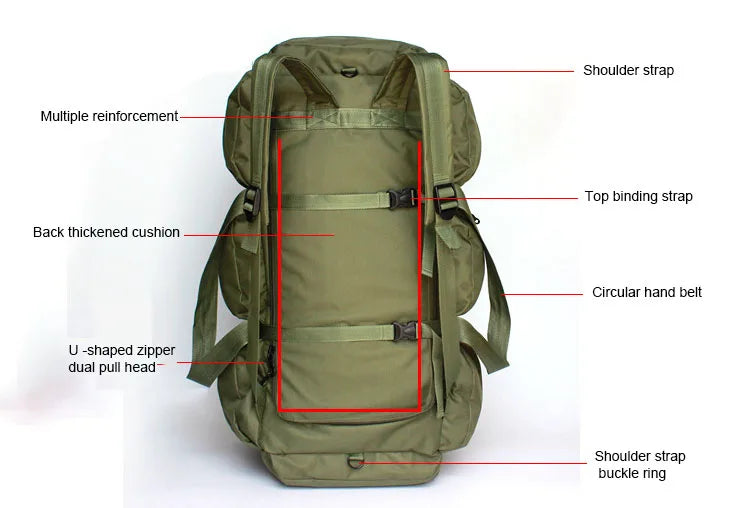 100L Military Camping Backpack