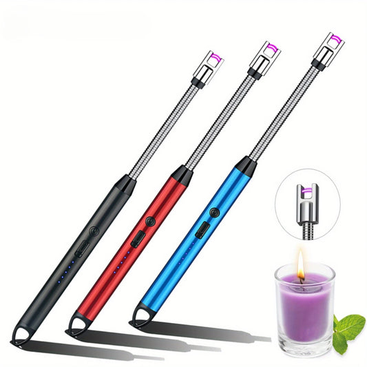3PCS Rechargeable Plasma Arc Lighter Windproof USB Kitchen Set