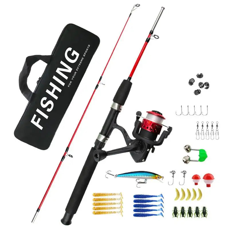Kids Fishing Rod Set with Reel and Carrying Bag