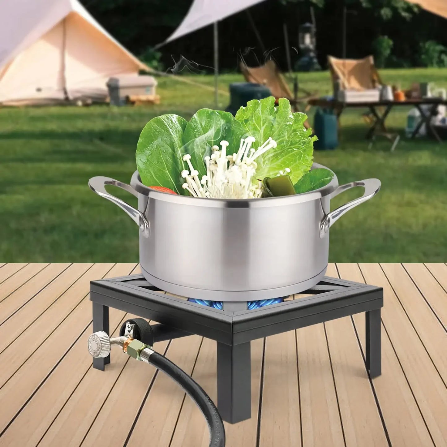 Portable Outdoor Propane Gas Stove with Adjustable Burner