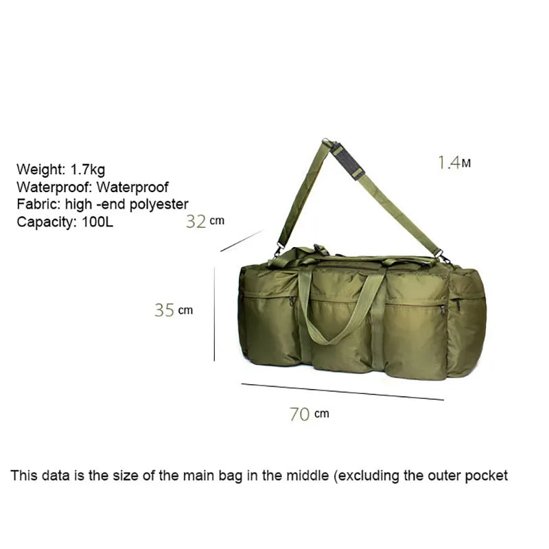 100L Military Camping Backpack