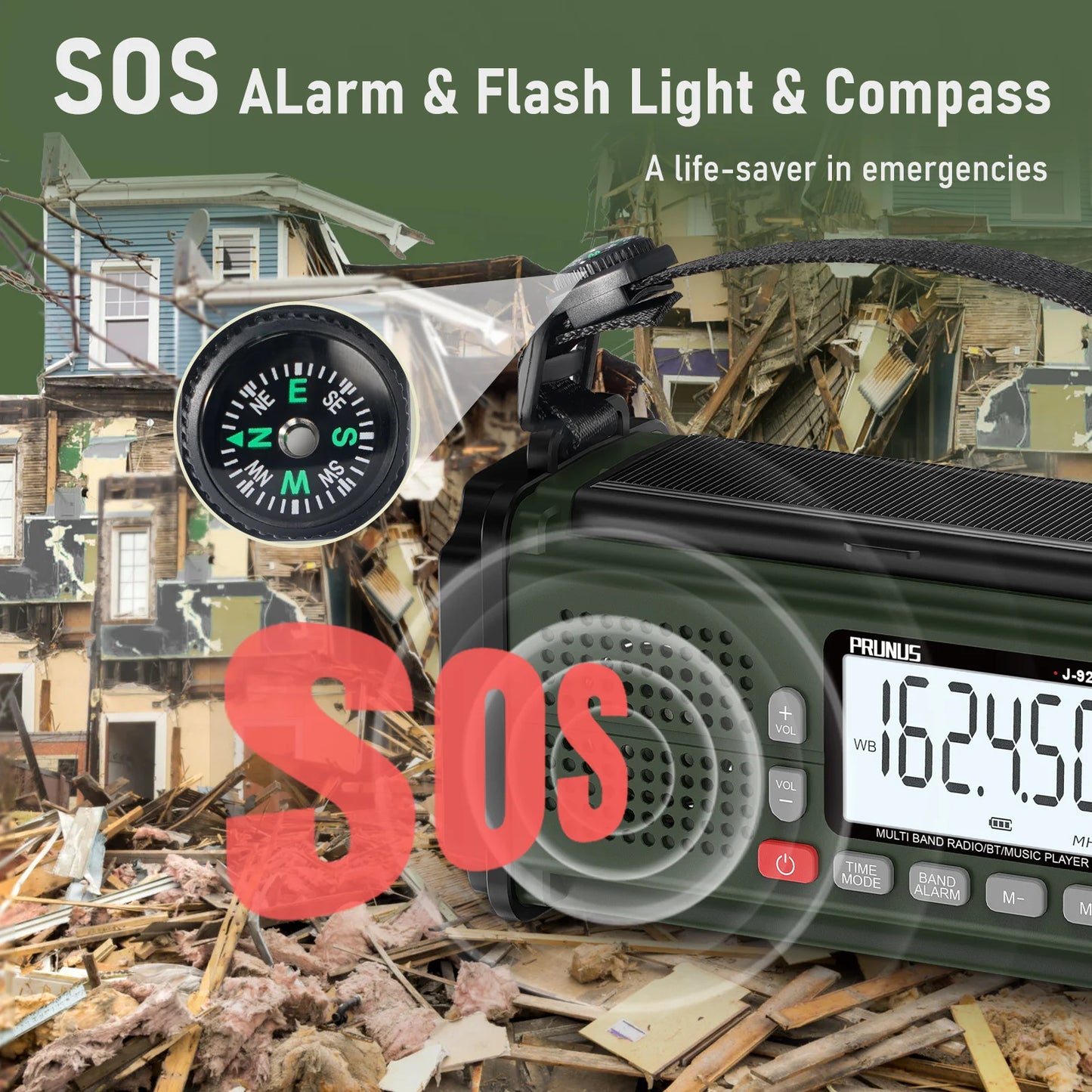 10000mAh Hand Crank Emergency Radio with NOAA & Power Bank