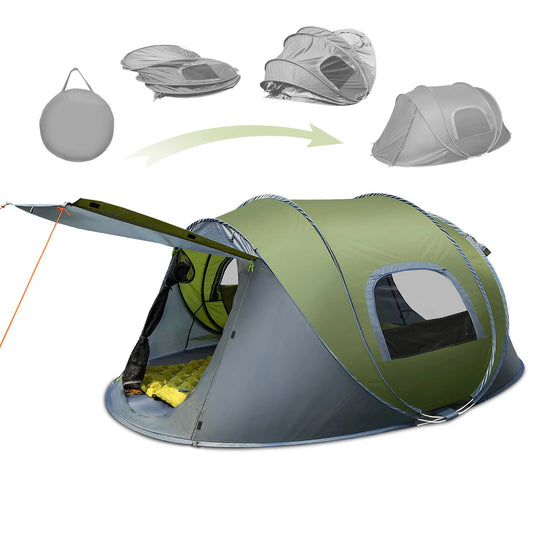 3-4 Person Automatic Pop-Up Camping Tent Waterproof Throw Open Family Tent
