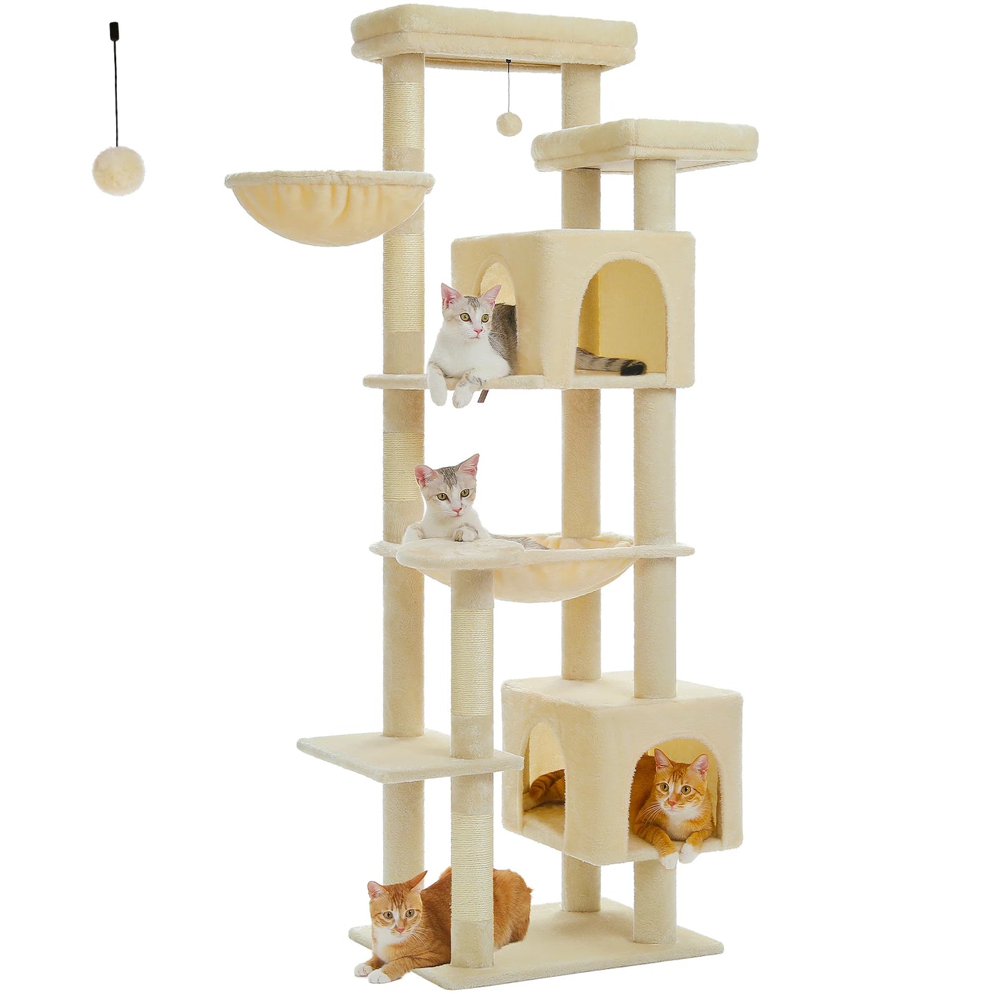 Large Multi-Level Cat Tree Tower for Indoor Cats with Plush Condo Scratching Posts and Perches