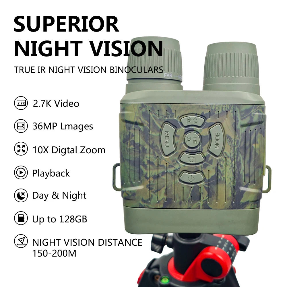 Night Vision Goggles with Zoom and 2.7K Video for Hunting