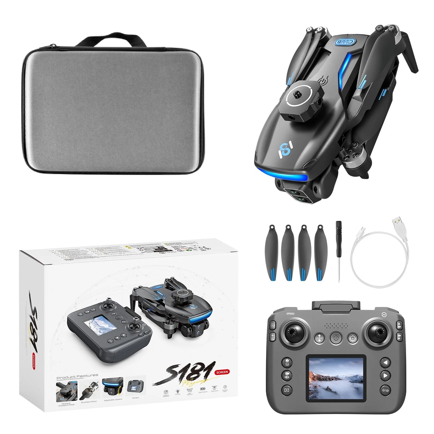 Foldable Brushless Drone with Dual Cameras