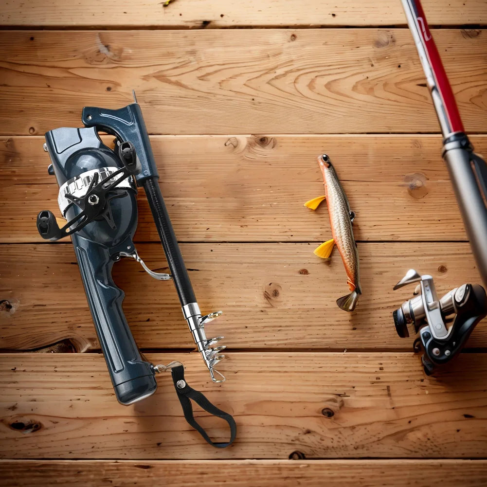 Folding Telescopic Fishing Rod with Reel Line