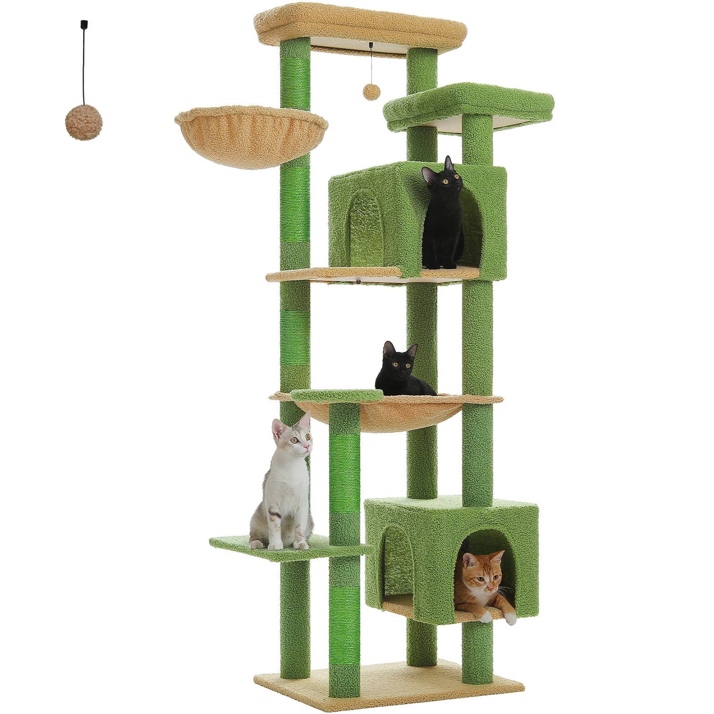 Large Multi-Level Cat Tree Tower for Indoor Cats with Plush Condo Scratching Posts and Perches