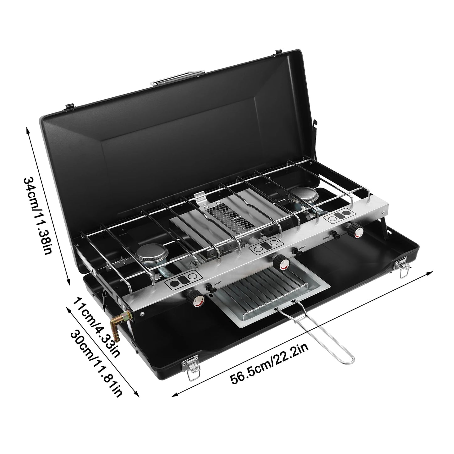 **Portable 3 Burner Folding Propane Gas Stove**