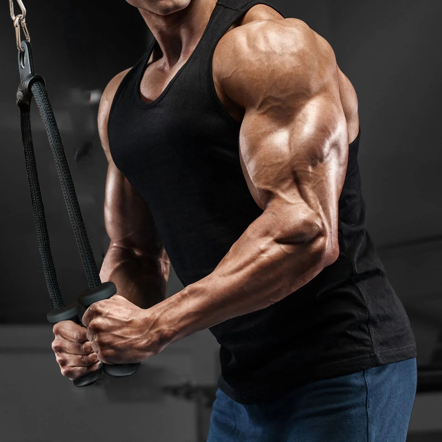 Ergonomic Cable Handle for Arm and Tricep Workouts