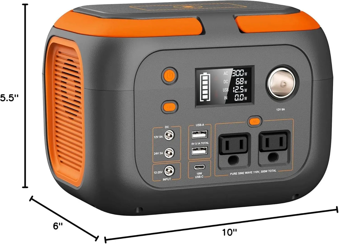 Portable Power Station with AC Outlets and Solar Charging
