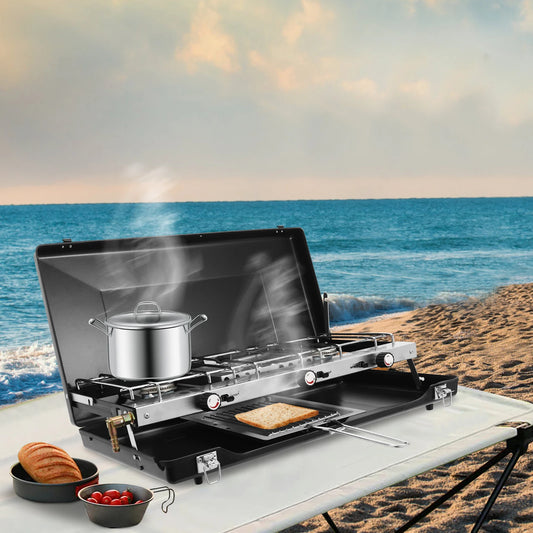 **Portable 3 Burner Folding Propane Gas Stove**