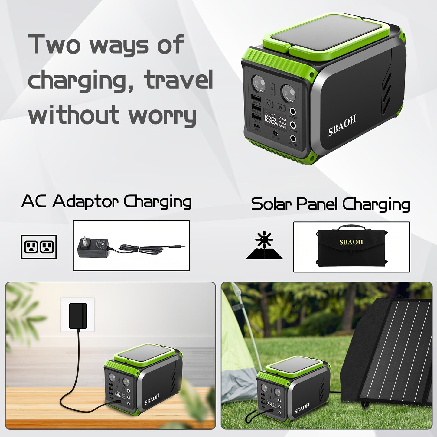 **Portable Solar Generator with Multi Output Ports**